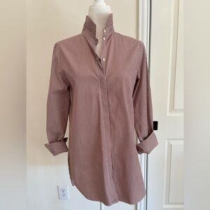 J Crew 100% cotton striped tunic button down